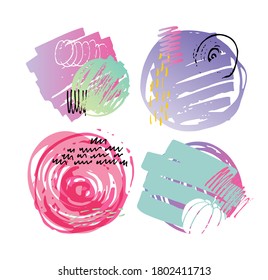 Abstract template design hand drawn doodle elements. Abstract banner concept.