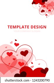 Abstract , Template Design, Heart Pink Tone ,Vector illustration,Background