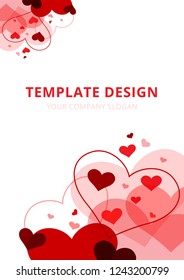 Abstract , Template Design, Heart Pink Tone ,Vector illustration,Background