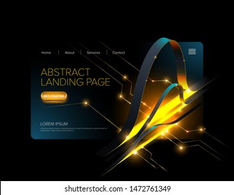 An abstract template design for landing page in beautifully vivid color. Template or background design for website user interface that are suitable for technological theme, art or others.