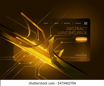 An abstract template design for landing page in beautifully vivid color. Template or background design for website user interface that are suitable for technological theme, art or others.