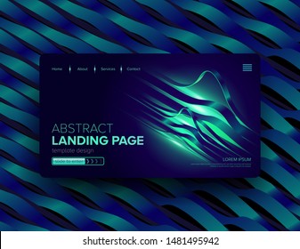An abstract template design for landing page in beautifully vivid color. Template or background design for website user interface that are suitable for technological theme, art or others.