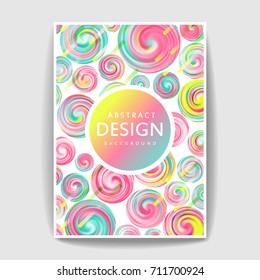 Abstract template design. Poster. Brochure. Flyer. Swirl circle graphic composition. Eps10 vector.