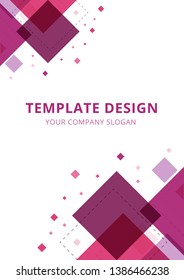 Abstract , Template Design, Square Purple  Tone ,Vector illustration, A4