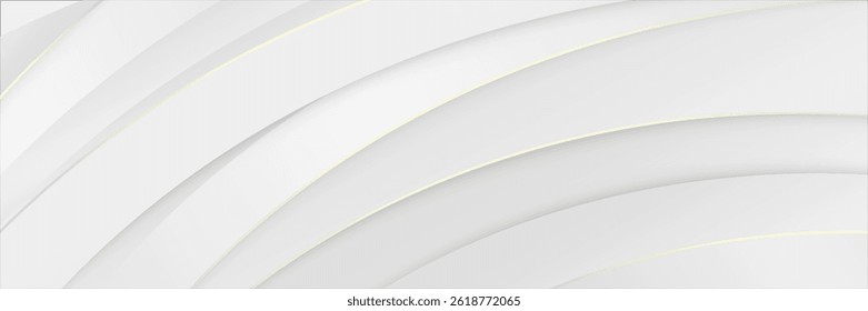 Abstract template diagonal white geometric background with gold stripes. Luxury background with modern 3D bronze style.