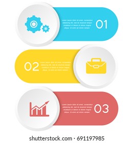 Abstract template element for infographic. Can be used for presentation, diagram, graph. Business concept with 3 options, parts, steps.