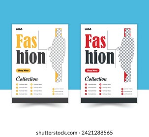 abstract template for a fashion flyer Design template for fashion shopping with stylish lads and girls.