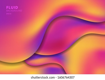 Abstract template fluid shape in trendy bright gradient colors background. Vector illustration