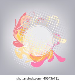 abstract template for flyers, invitations, cards or labels with place for text in the shape of a circle