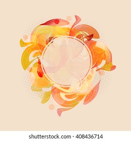 abstract template for flyers, invitations, cards or labels with place for text in the shape of a circle