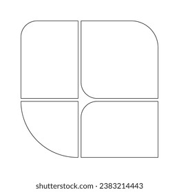 Resumen de la línea de bauhaus del cuadro de intercalación de cuadros de plantilla para texto. Diseño contemporáneo para medios sociales, volantes, invitaciones, tarjetas, afiches, decoración interior. Vector de formas geométricas minimalistas
