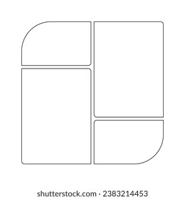 Resumen de la línea de bauhaus del cuadro de intercalación de cuadros de plantilla para texto. Diseño contemporáneo para medios sociales, volantes, invitaciones, tarjetas, afiches, decoración interior. Vector de formas geométricas minimalistas