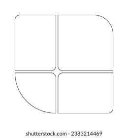 Abstract template frame collage board art bauhaus line for text. Contemporary design for social media, flyers, invitations, cards, posters, interior decor. Minimalist geometric shapes vector