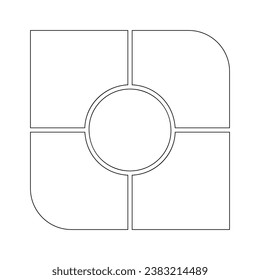 Abstract template frame collage board art bauhaus line for text. Contemporary design for social media, flyers, invitations, cards, posters, interior decor. Minimalist geometric shapes vector