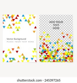 Abstract  template geometric flyer with color triangles. Design element