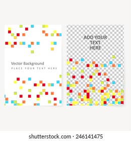 Abstract  template geometric flyer with color squares. Design element