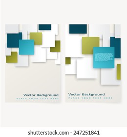 Abstract  template geometric flyer with color squares. Design element