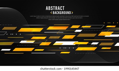 Abstract template geometric overlapping separate yellow orange and black contrast background. Modern minimalist lines design. Geometric illustration for cover, banner web, advertising, poster, sport