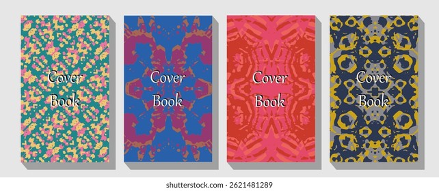 Abstract template with geometric pattern. Mountain layout design in oriental style.  Geometric pattern. Presentation cover. Vector illustration.