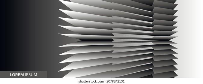 Abstraktes Template geometrisches silbernes Metall auf grauem Hintergrund. Abstraktes Konzept-Design. Moderne Textur. Vektorgrafik