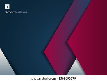 Abstract template geometric triangle white and pink color overlap on blue background with space for your text. You can use for artwork design, cover brochure, poster, banner web, print ad, etc. Vector