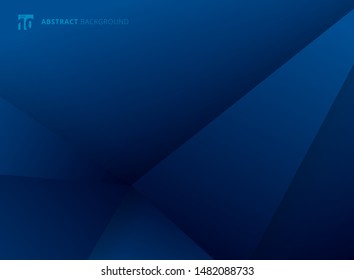 Abstract template geometric triangles blue gradient color modern background design. You can use for brochure, presentation, poster, leaflet, flyer, print, advertising, banner web, website. Vector
