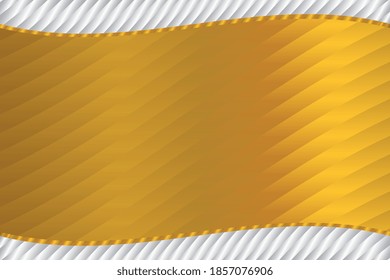 Abstract template gold and silver geometric diagonal background. Background metallic with striped pattern.Abstract background with metal waves. Bright gold stripy metallic backdrop.Vector illustration