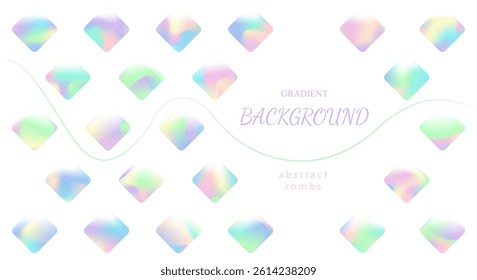 Abstract template with gradient rombs on the white background and text space 