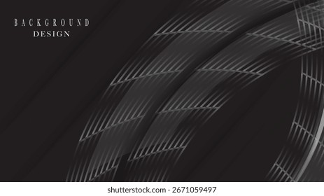 Abstract template gray grid black background