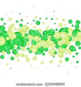 Abstract template with green balls. Vector background.