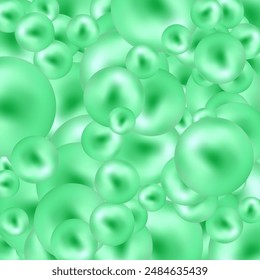 Abstrakte Vorlage mit grünen Kugeln. Hintergrund der Vektorgrafik.
