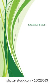 Abstract template with green waves