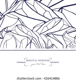 abstract template with hand drawn mountains. 