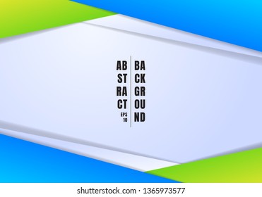 Abstract template header and footers blue and green geometric triangles contrast white background with copy space. You can use for corporate design, cover brochure, book, banner web, advertising