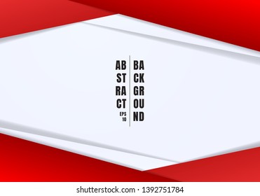 Abstract template header and footers red and gray geometric triangles contrast white background with copy space. You can use for corporate design, cover brochure, book, banner web, advertising, poster