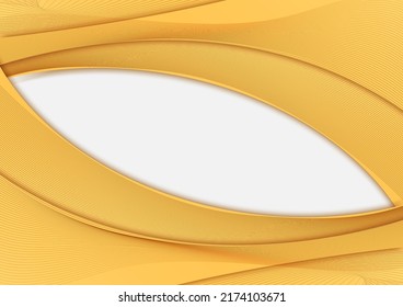 Resumen de la curva amarilla de encabezado de plantilla con textura de elementos de línea aislada en fondo blanco. Ilustración del vector