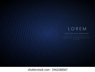 Abstract template hexagon lines dark blue background and golden line  You can use for ad  poster  template  business presentation  Vector illustration