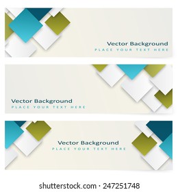 Abstract template horizontal banner with color squares