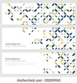 Abstract template horizontal banner with geometric ornament