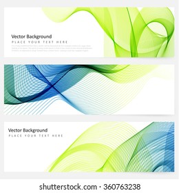 Abstract template horizontal banner with transparent smoke