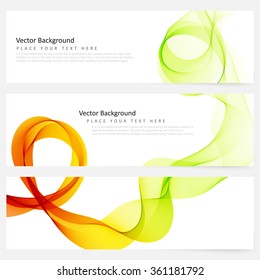 Abstract template horizontal banner with transparent smoke