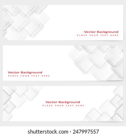 Abstract template horizontal banner with  white squares