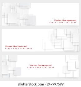 Abstract template horizontal banner with  white squares