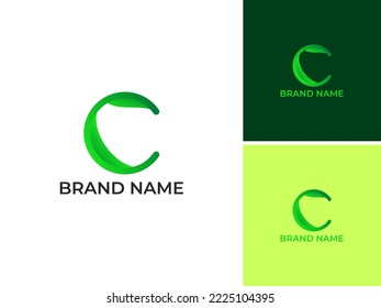 ABSTRACT TEMPLATE ILLUSTRATION LETTER C WITH LEAF LOGO DESIGN INSPIRATION VECTOR FOR YOUR BUSINESS