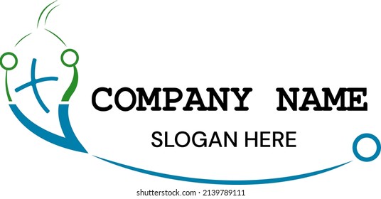 Abstract template illustration of medical device logo design with stethoscope and leaves
