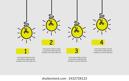 Abstract template infographic with idea concept. 4 step process information graphic. 