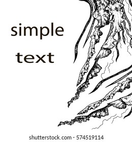 Abstract template with jellyfish's tentacles. Design element for cards, prints, invitations, quotes, posters, menu and more. Vector