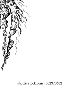 Abstract template with jellyfish's tentacles. Design element for cards, prints, invitations, quotes, posters, menu and more. Vector