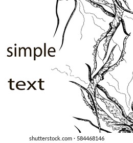 Abstract template with jellyfish's tentacles. Design element for cards, prints, invitations, quotes, posters, menu and more. Vector