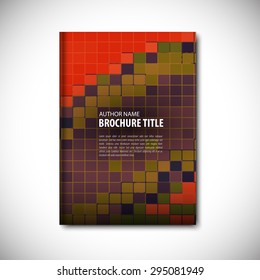 Abstract template layout with green, red squares for brochure, flyer, booklet, cover.